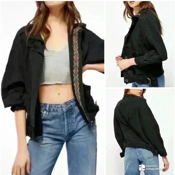 Free People Jayde Safari bomber linen jacket - Picture 1 of 8